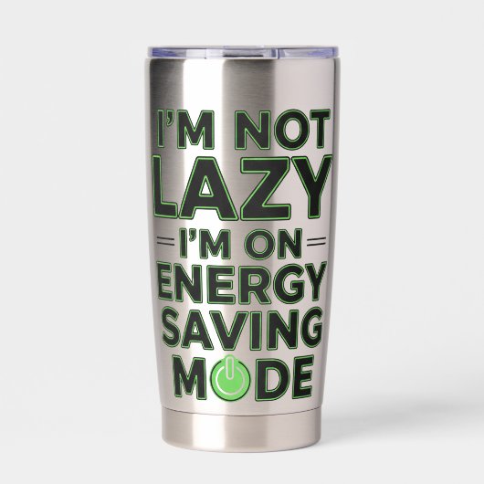 Funny Energy Saving Mode Lazy Humor Tumbler Thermobecher (Vorderseite)