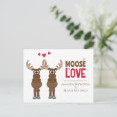 Funny Engagement Party Moose QR Code Facebook Postkarte (Stehend Vorderseite)