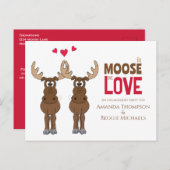 Funny Engagement Party Moose QR Code Facebook Postkarte (Vorne/Hinten)