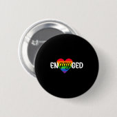 Funny Engayged Gay Couple Engagement Party Rainbow Button (Vorne & Hinten)