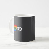 Funny Engayged Gay Couple Engagement Party Rainbow Kaffeetasse (Vorderseite Links)