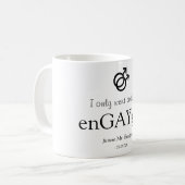 Funny 'enGAYged' Verlobung Kaffeetasse (Vorderseite Links)