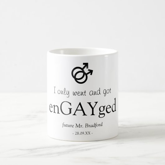 Funny 'enGAYged' Verlobung Kaffeetasse (Mittel)