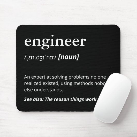 Funny Engineer Definition Geschenk Minimalistisch Mousepad (Mit Mouse)
