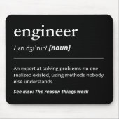 Funny Engineer Definition Geschenk Minimalistisch  Mousepad (Vorne)