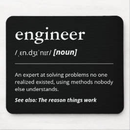 Funny Engineer Definition Geschenk Minimalistisch Mousepad