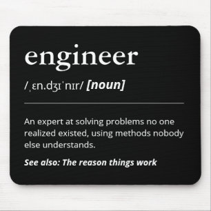 Funny Engineer Definition Geschenk Minimalistisch  Mousepad