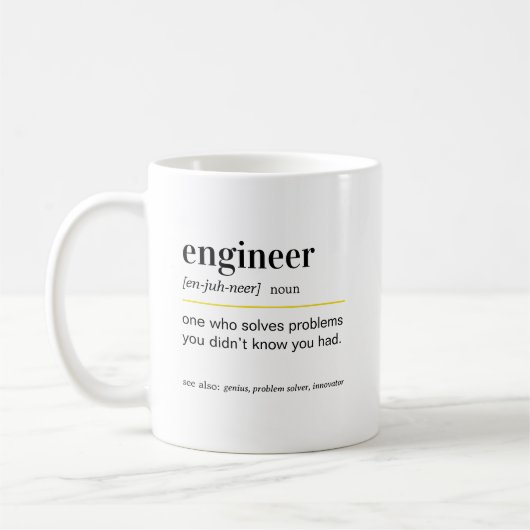 Funny Engineer Definition Gift Kaffeetasse (Links)