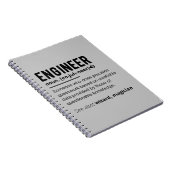 Funny Engineer Definition Spiral Foto Notebook Notizblock (Rechte Seite)