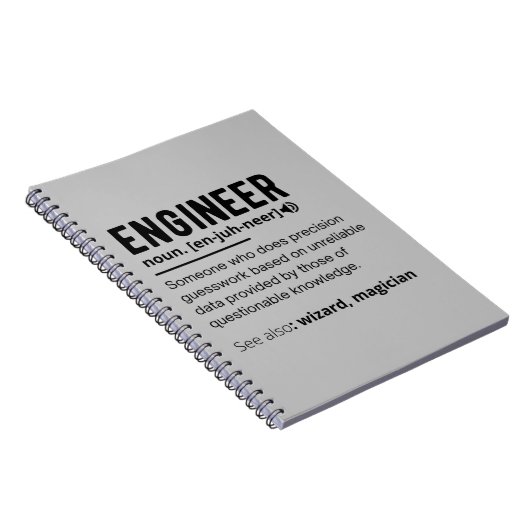 Funny Engineer Definition Spiral Foto Notebook Notizblock (Rechte Seite)