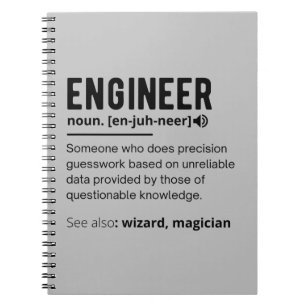 Funny Engineer Definition Spiral Foto Notebook Notizblock