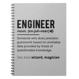 Funny Engineer Definition Spiral Foto Notebook Notizblock