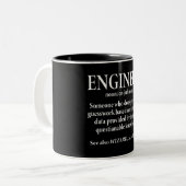 Funny Engineer Definition Zwei-Tone-Kaffee-Tasse Zweifarbige Tasse (Vorderseite Links)