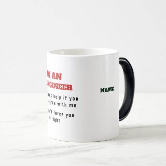 Funny ENGINEER Engineering Zitat Heizung MAGIC Verwandlungstasse (VorderseiteRechts)