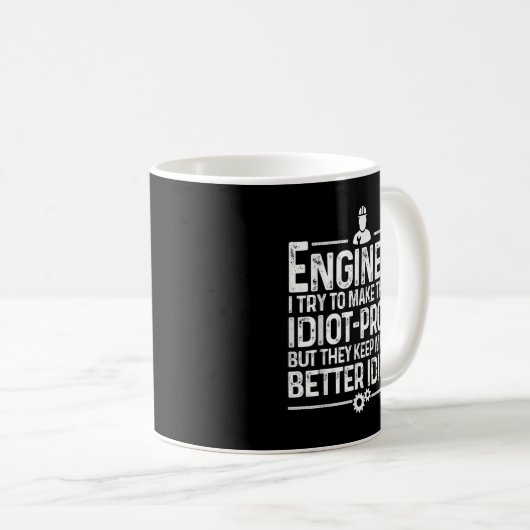 Funny Engineer Geschenk für Männer Coole Ingenieur Kaffeetasse (VorderseiteRechts)