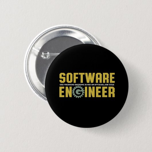 Funny Engineer Software Engineering und Programmie Button (Vorne & Hinten)