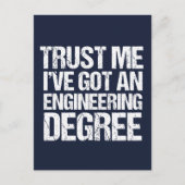 Funny Engineering Abschluss Engineer Degree Blue Postkarte (Vorderseite)