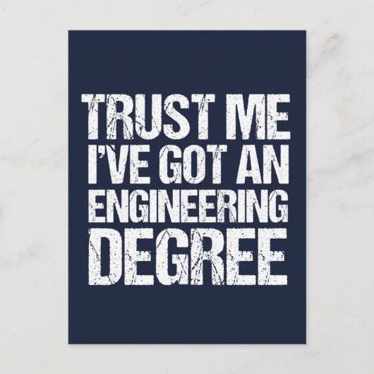 Funny Engineering Abschluss Engineer Degree Blue Postkarte (Vorderseite)
