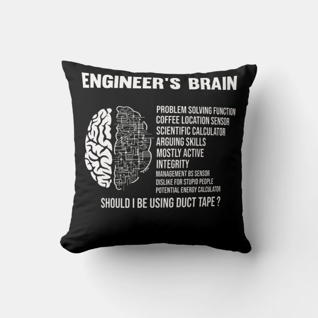 Funny Engineering Spaß Brain Engineer Joke Kissen (Vorderseite)