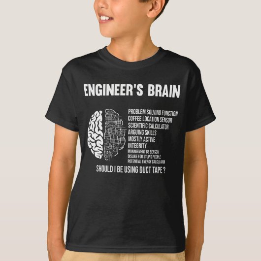 Funny Engineering Spaß Brain Engineer Joke T-Shirt (Vorderseite)