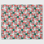 Funny English Bulldog Christmas Pattern Geschenkpapier (Flach)