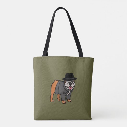 Funny English Bulldog Detection Tote Bag Tasche (Rückseite)
