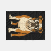 Funny English Bulldog Dog Sungles 67 Six Seven Mem Fleecedecke (Vorderseite (Horizontal))