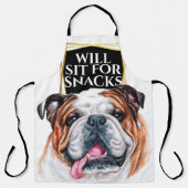 Funny English Bulldog für Snacks Aquarell Schürze (Vorderseite)