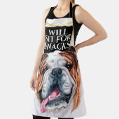 Funny English Bulldog für Snacks Aquarell Schürze (InSitu)