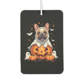 Funny English Bulldog Ghost Boo Halloween Womens M Autolufterfrischer (Vorderseite)