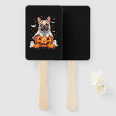 Funny English Bulldog Ghost Boo Halloween Womens M Fächer (Vorne und Hinten)
