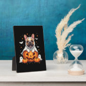 Funny English Bulldog Ghost Boo Halloween Womens M Fotoplatte (Seite)