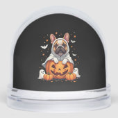 Funny English Bulldog Ghost Boo Halloween Womens M Schneekugeln (Vorderseite)
