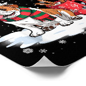 Funny English Bulldog In The Snow Tree Christmas W Poster (Ecke)
