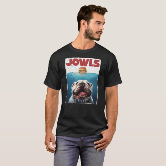 Funny English Bulldog Jowls British Bully Burger D T-Shirt (Vorne ganz)