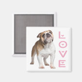 Funny English Bulldog Mom Love Puppy Dog  Magnet (Vorderseite/Rückseite)