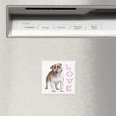 Funny English Bulldog Mom Love Puppy Dog Magnet (In Situ (Geschirrspüler))