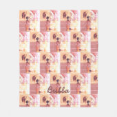 Funny English Bulldog Pink und gelb getupft Fleecedecke (Vorderseite)