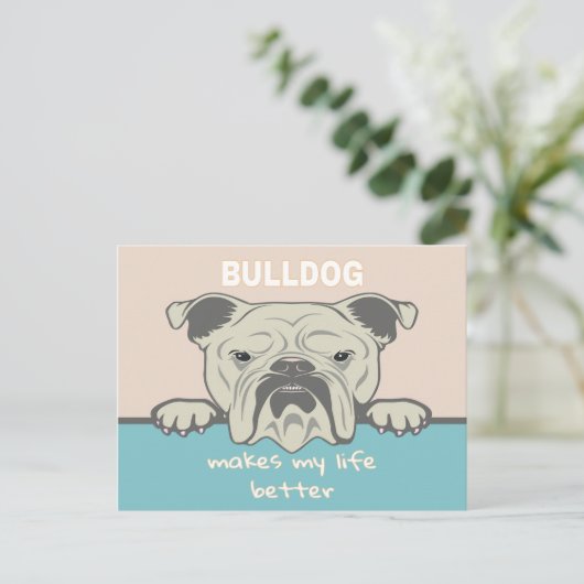 Funny English Bulldog Postkarte (Stehend Vorderseite)