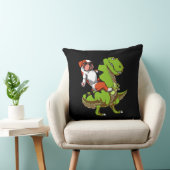 Funny English Bulldog Riding T-Rex Dinosaur Kissen (Stuhl )
