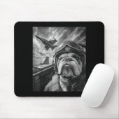 Funny English Bulldog Selfie Fighter Jet Lot Aviat Mousepad (Mit Mouse)