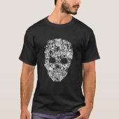 Funny English Bulldog Skull Dog Skeleton Halloween T-Shirt (Vorderseite)