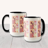 Funny English Bulldog Tiled Pink Yellow Tasse