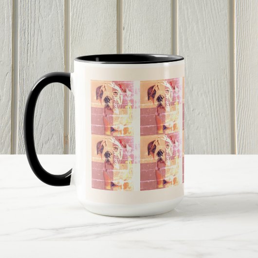 Funny English Bulldog Tiled Pink Yellow Tasse