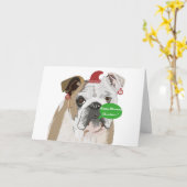Funny English Bulldog Weihnachten Karte (Gelbe Blume)