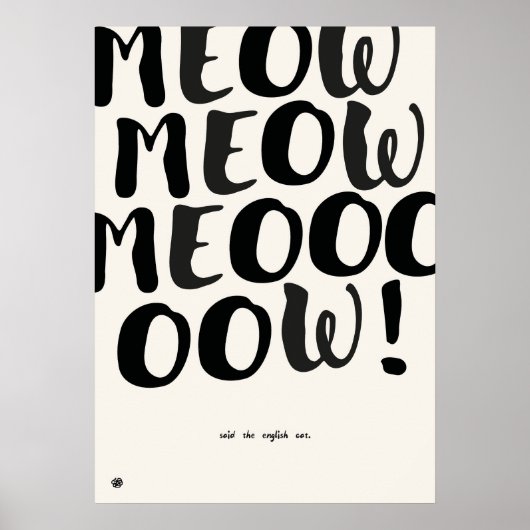 Funny English Cat Quote Art Print Poster (Vorne)