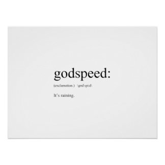 Funny English Definitionen: Godspeed Poster