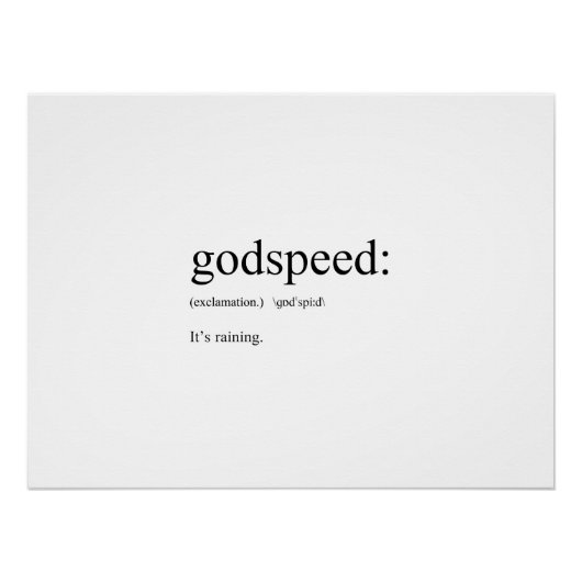 Funny English Definitionen: Godspeed Poster (Vorderseite)
