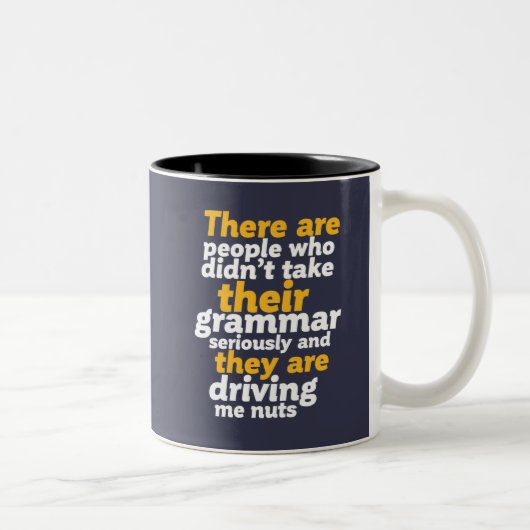 Funny English Grammatik Hier sind sie ihre Zweifarbige Tasse (Rechts)