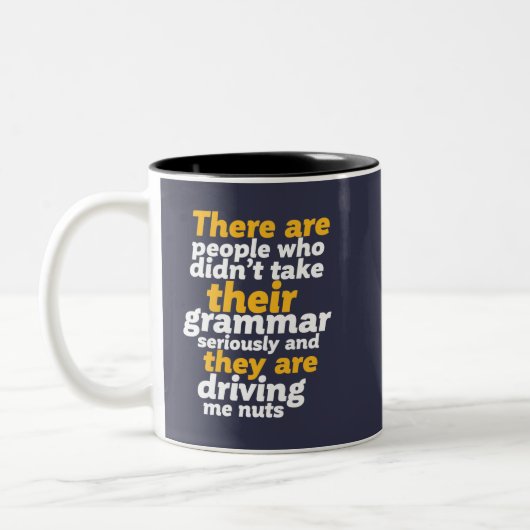 Funny English Grammatik Hier sind sie ihre Zweifarbige Tasse (Links)